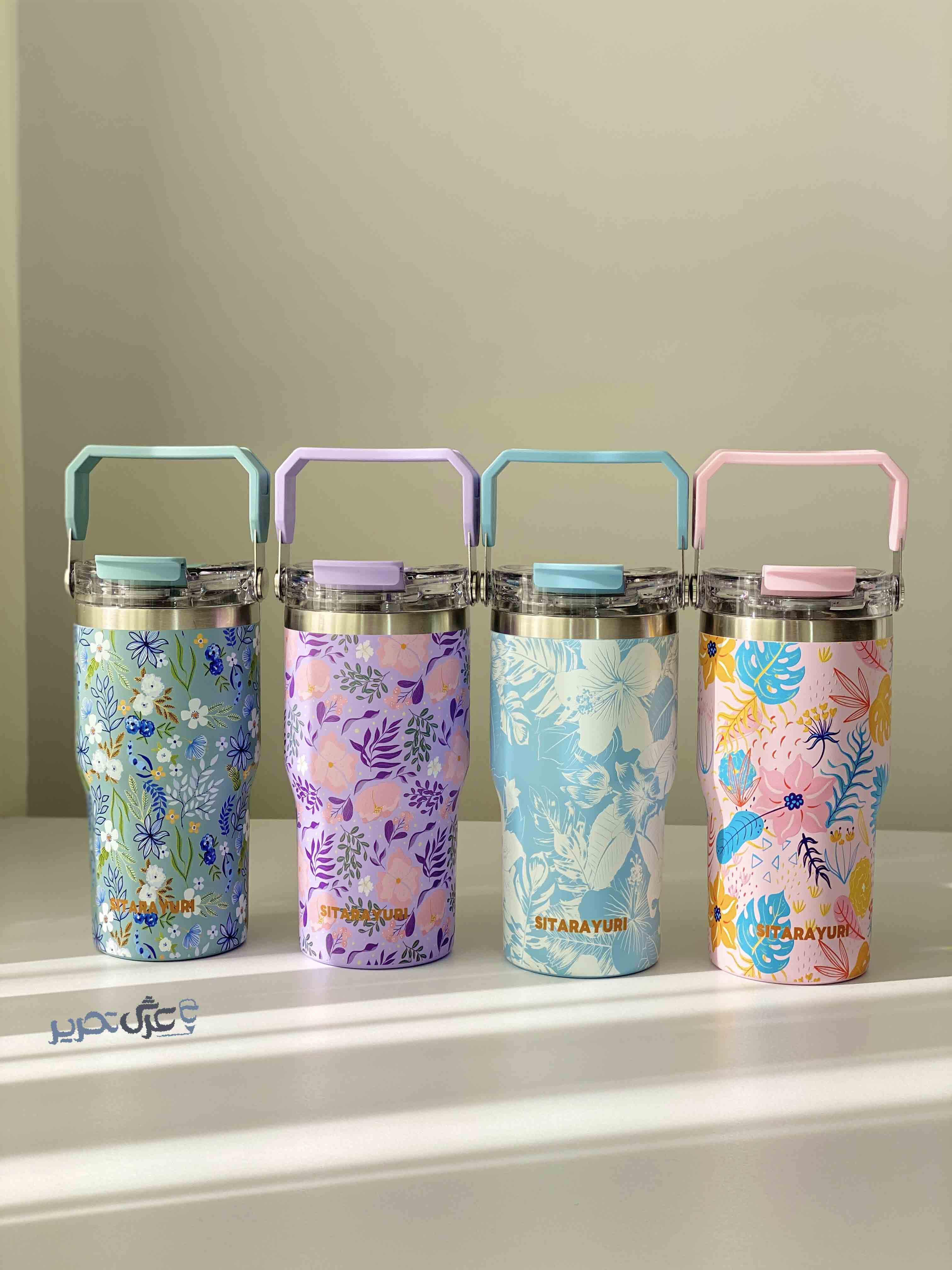 تراول ماگ سیتارایوری گلدار 600 میل دسته بالا