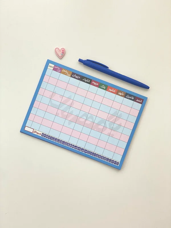 بازی فکری اسم و فامیل و نقطه بازی یار مهربان