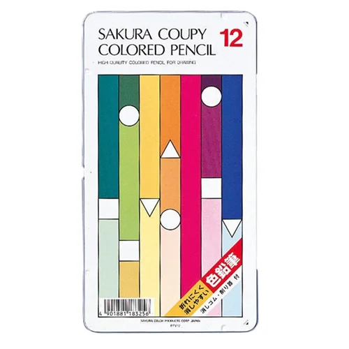 مداد رنگی 12 رنگ جعبه فلزی ساکورا