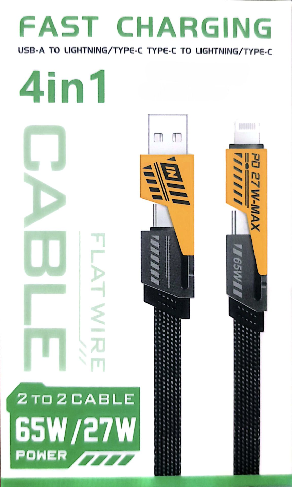 کابل فست شارژ 4 کاره Flat wire