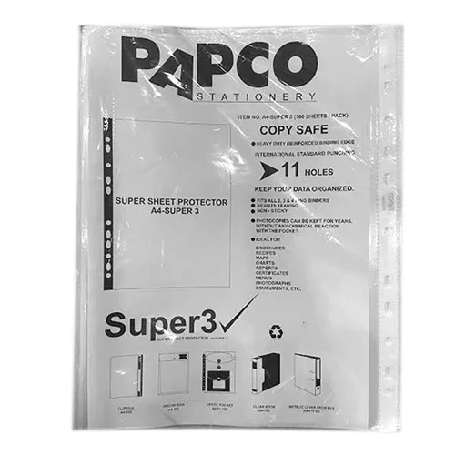کاور کاغذ A4 پاپکو مدل super3 بسته 100 عددی