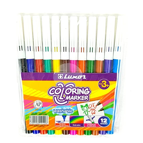 ماژیک 12 رنگ لاکسر مدل Coloring Marker کد 6101